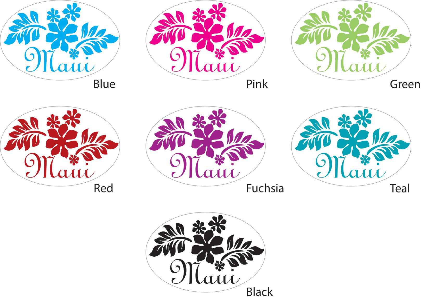 Floral Maui Decals Rubber Stamp Plantation