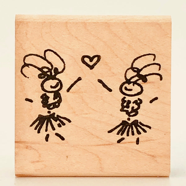 Small Double Hula Doodle Heart Stamp