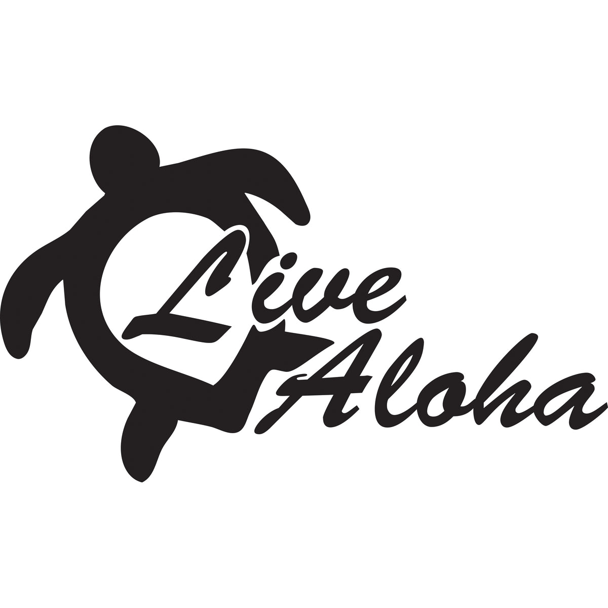 Live Aloha Script Honu Live Aloha Decals– Rubber Stamp Plantation