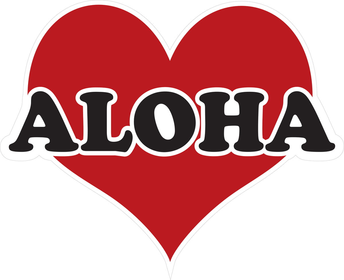 Heart Aloha Decals Rubber Stamp Plantation