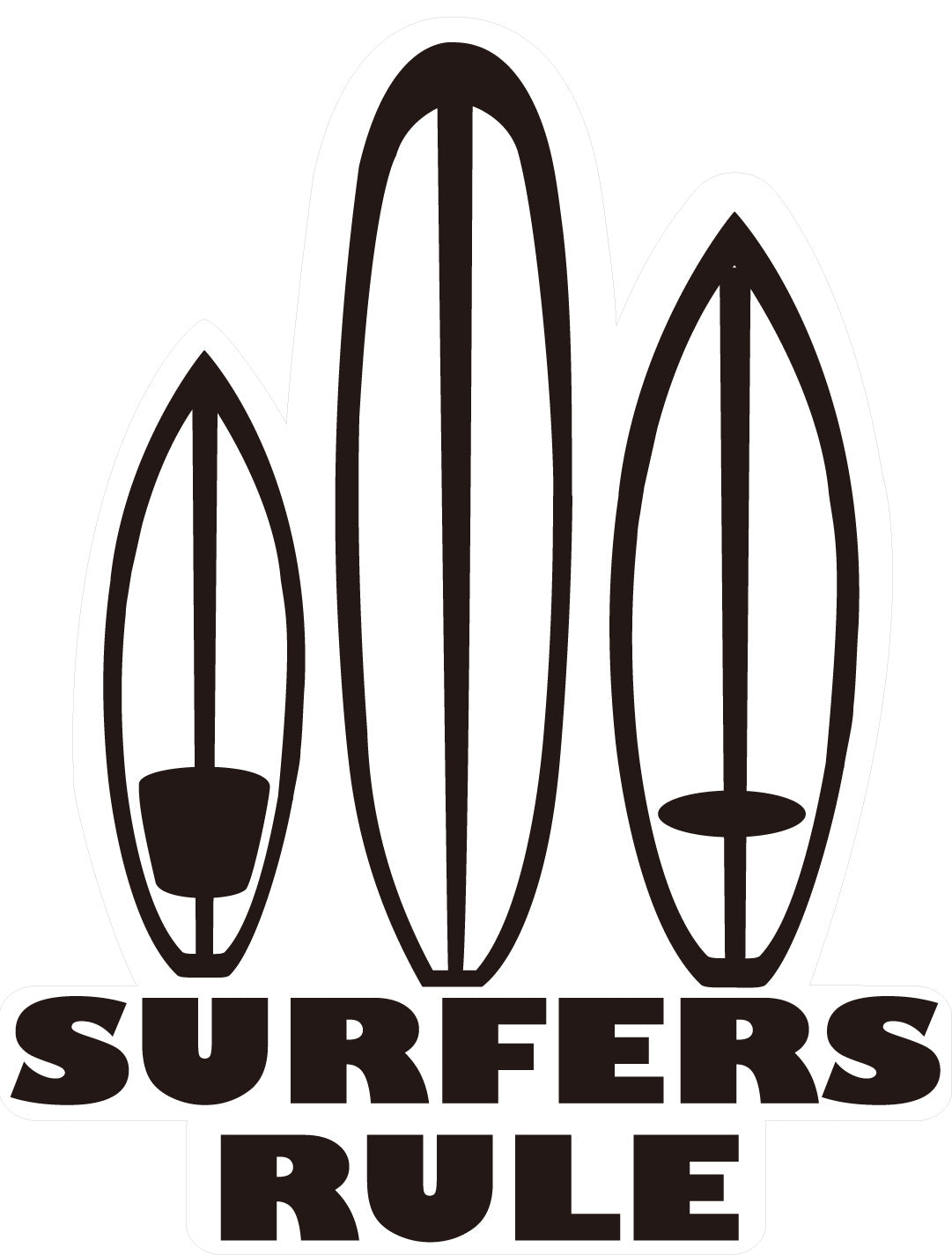 Surfers Rule Decals– Rubber Stamp Plantation