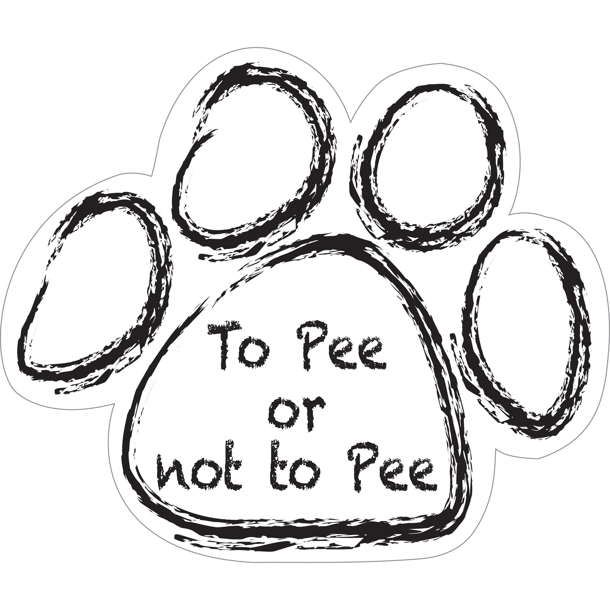 To Pee or Not to Pee Decals Rubber Stamp Plantation
