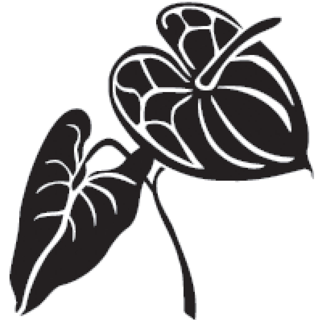 Anthurium With Leaf Etch Stencil
