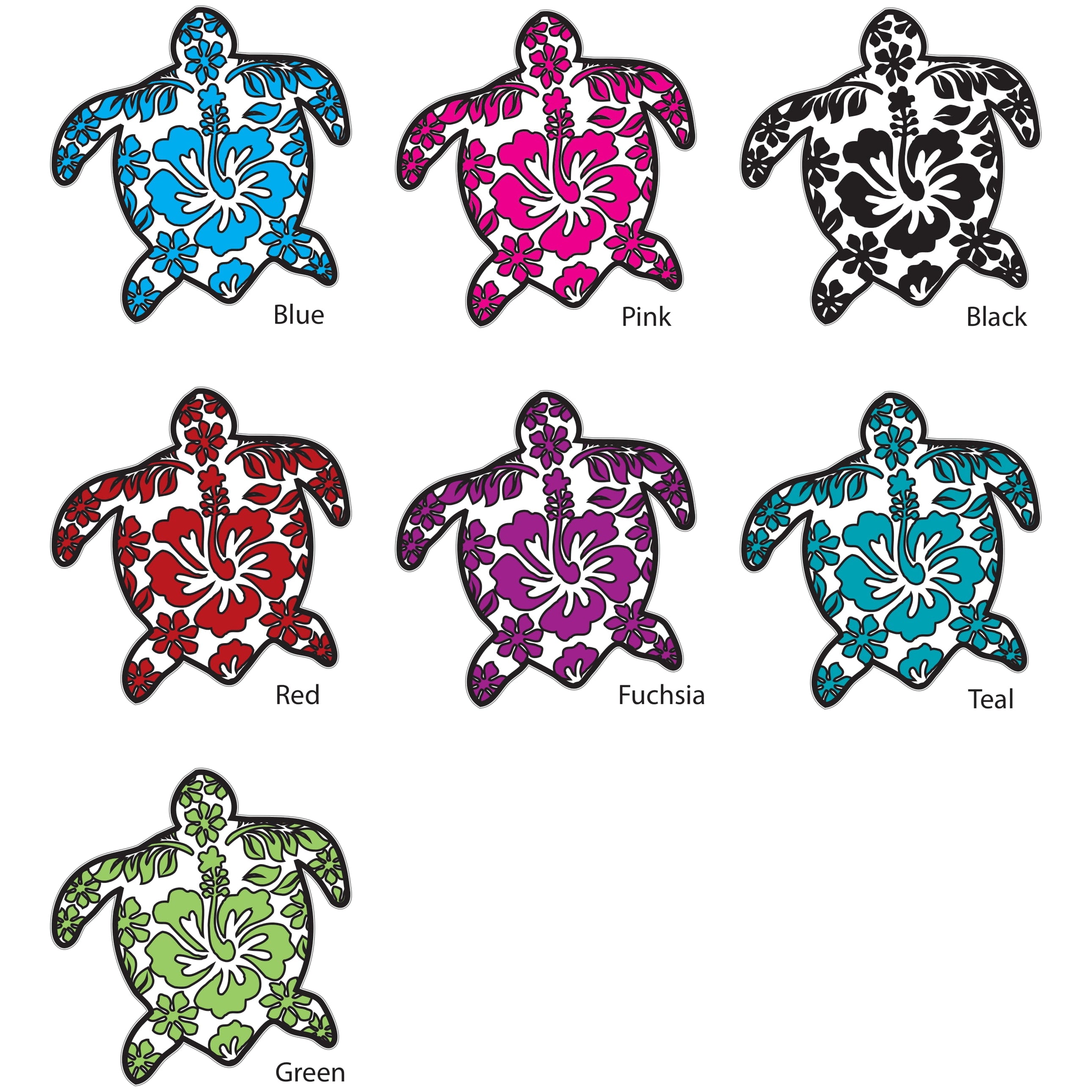 Floral Honu Decals– Rubber Stamp Plantation